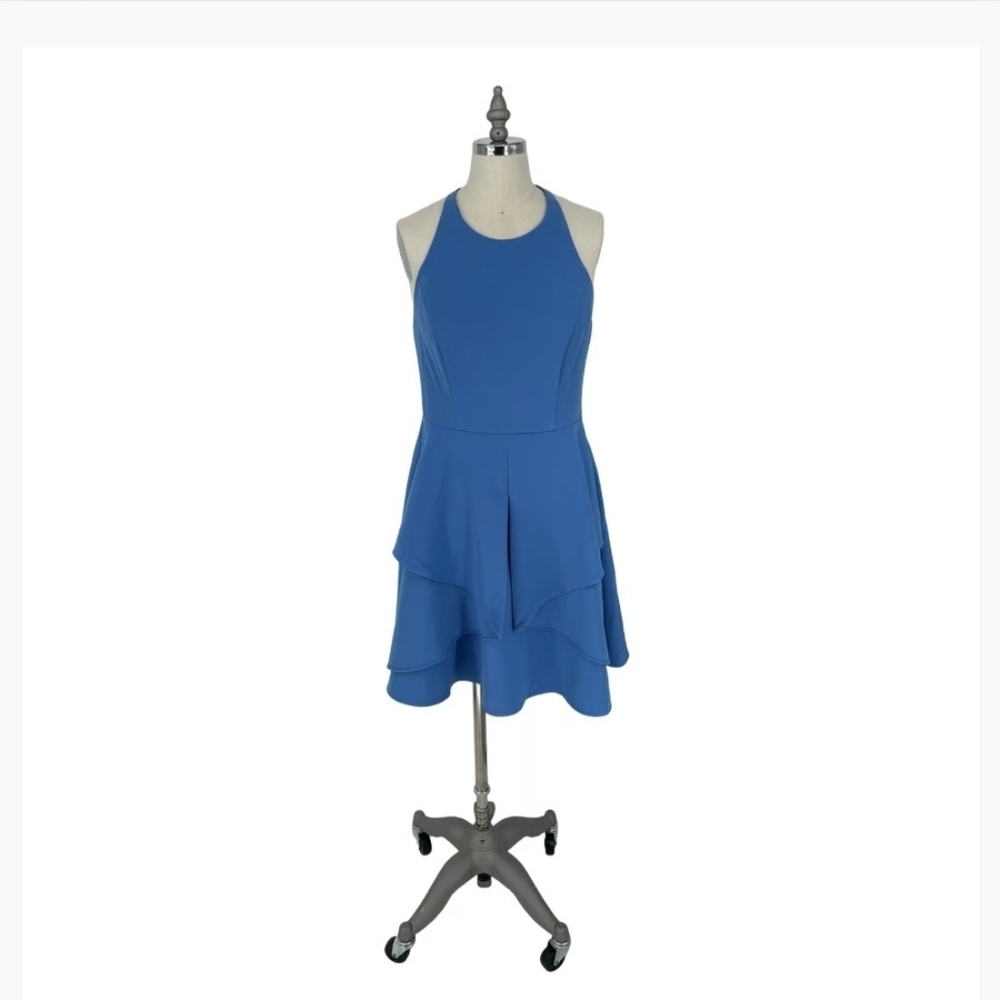 Chic High-Low Blue Dress - Picture 2 of 4